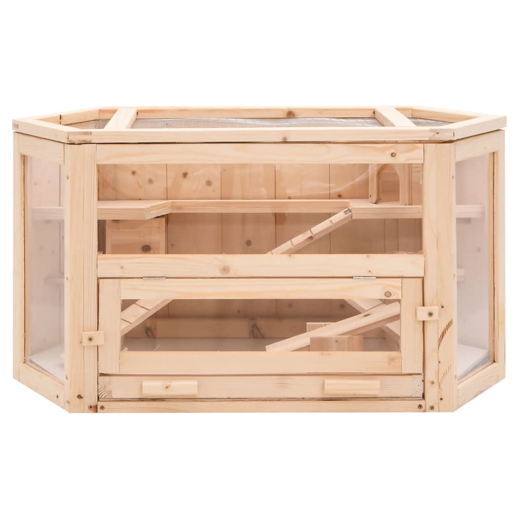Cage À Hamster 80X40X43 Cm Bois Massif De Sapin