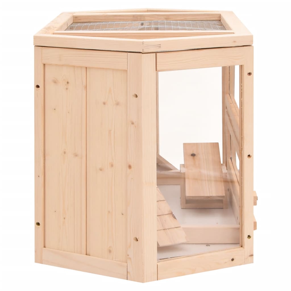 Cage À Hamster 80X40X43 Cm Bois Massif De Sapin