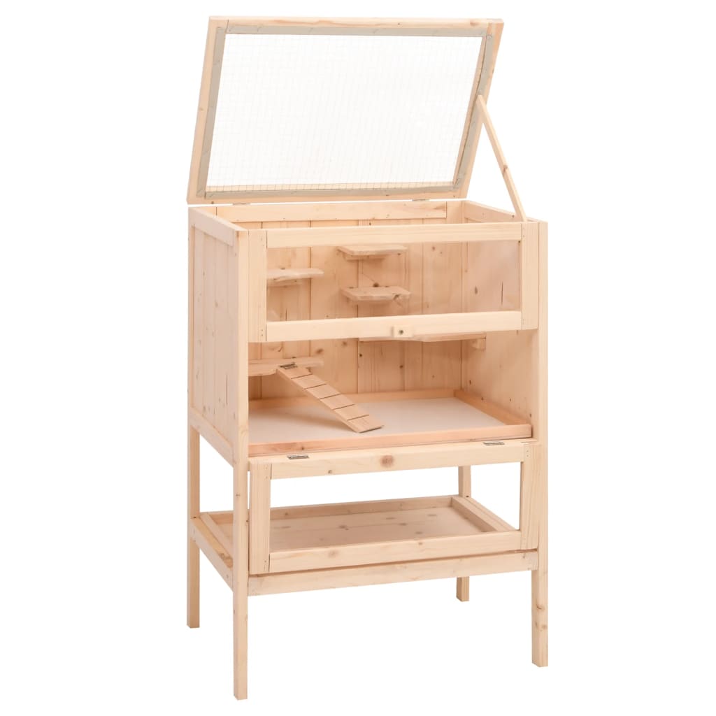 Cage Pour Hamster 55X40X80 Cm Bois Massif Sapin