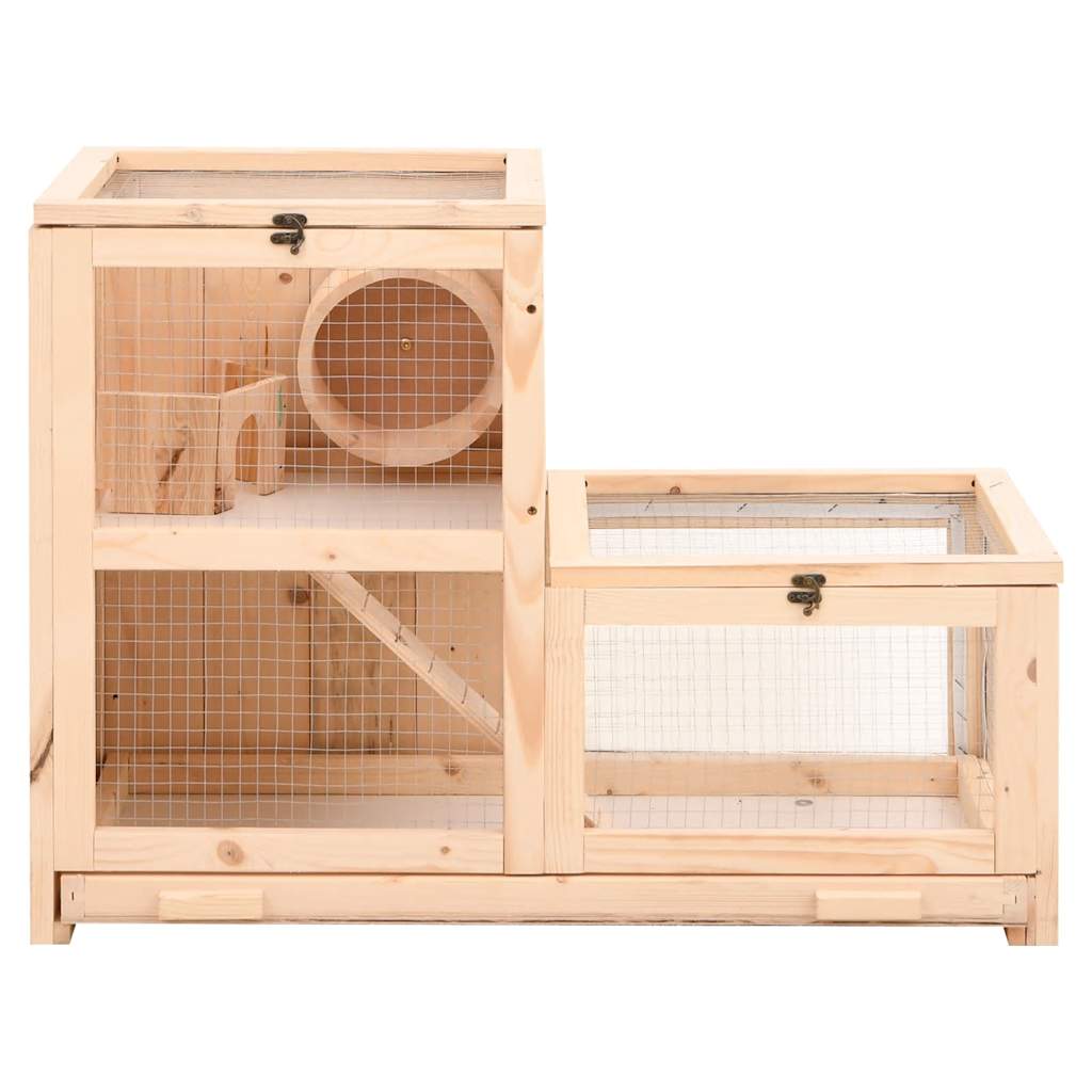 Cage À Hamster 81X40X60 Cm Bois Massif De Sapin
