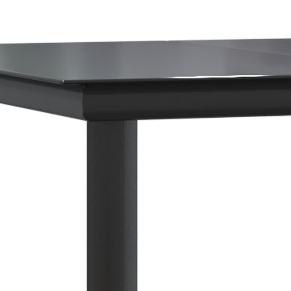 Ensemble À Manger De Jardin 5 Pcs Noir Résine Tressée Et Acier