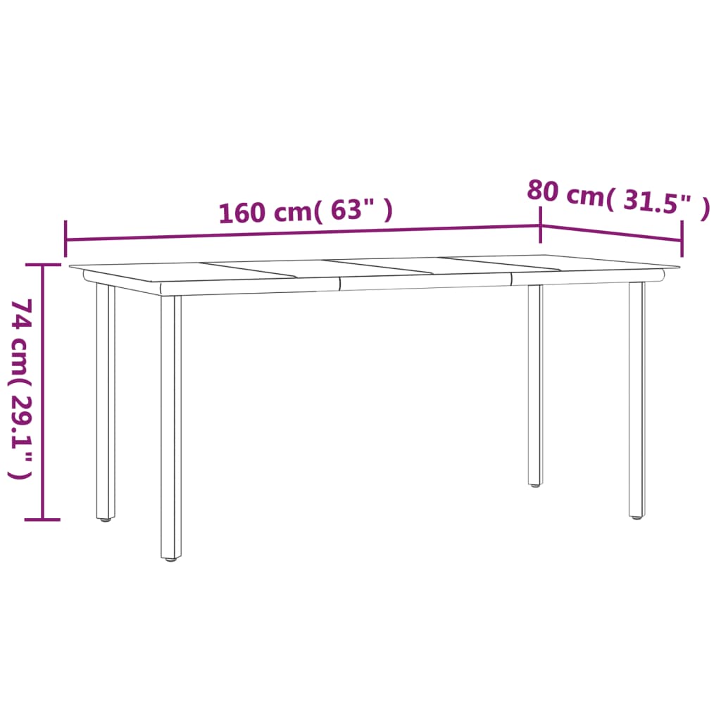 Ensemble À Manger De Jardin 5 Pcs Noir Résine Tressée Et Acier