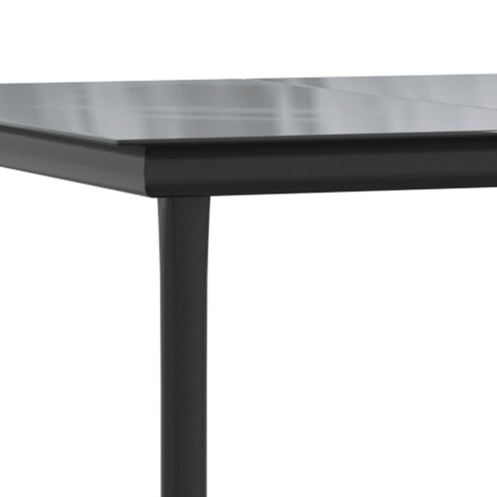 Ensemble À Manger De Jardin 5 Pcs Noir Résine Tressée Et Acier