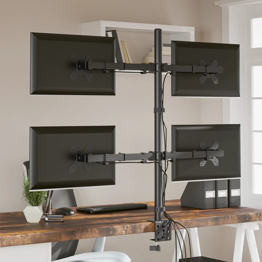 Support De Moniteur Noir Acier Vesa 75/100 Mm