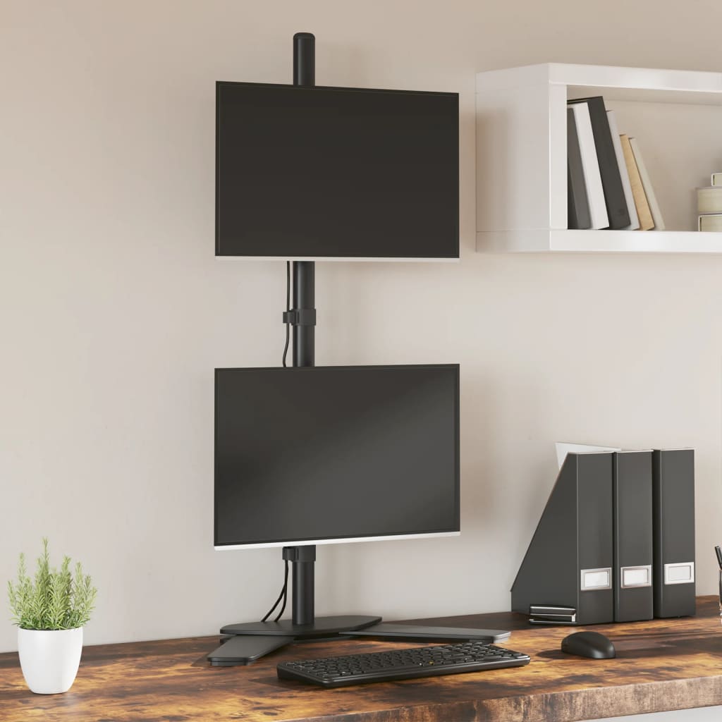 Support De Moniteur Noir Acier Vesa 75/100 Mm