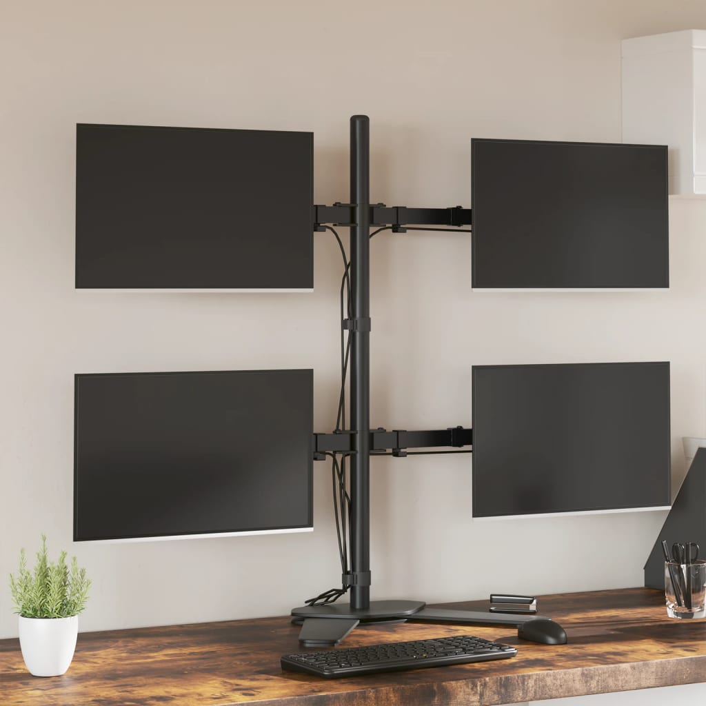 Support De Moniteur Noir Acier Vesa 75/100 Mm