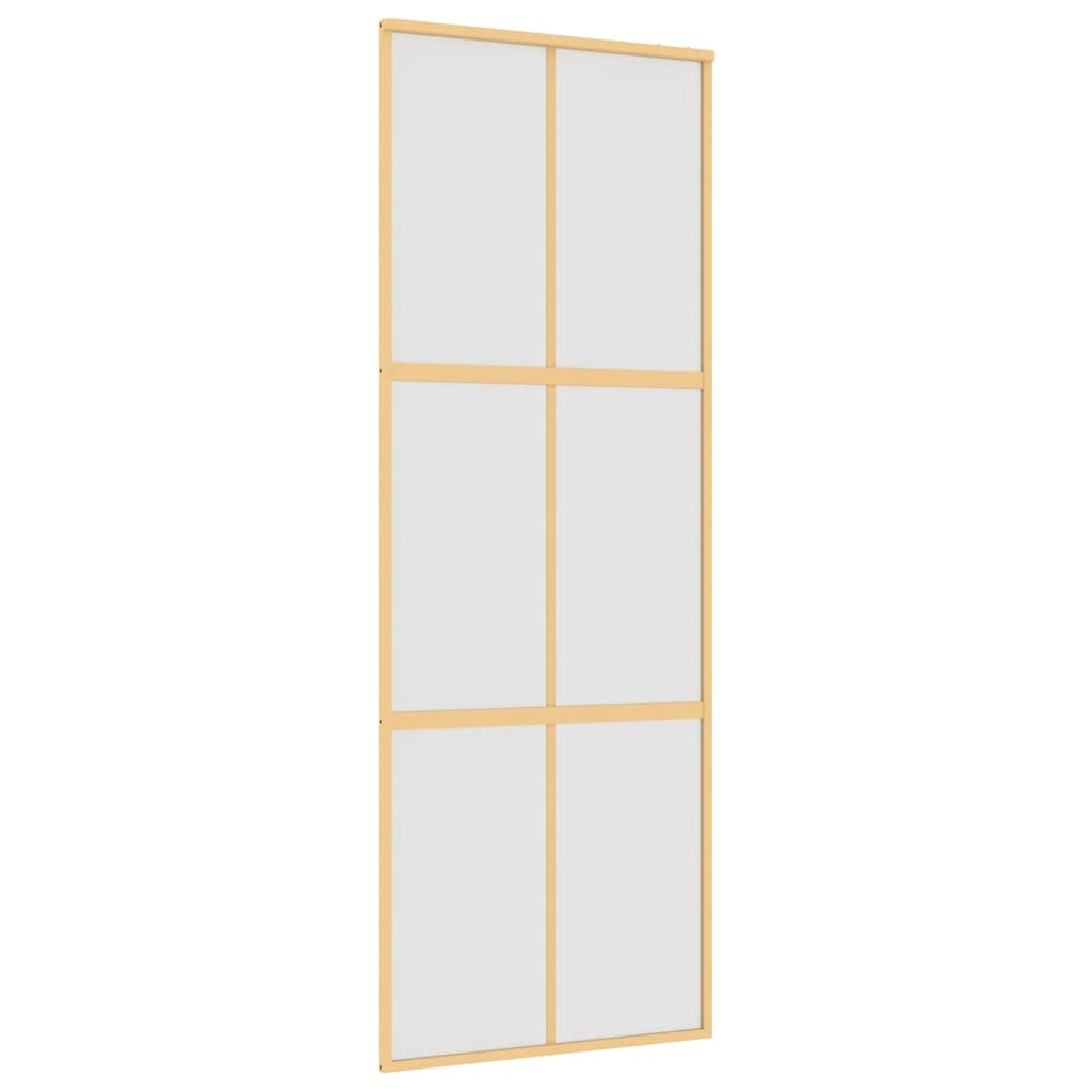 Porte Coulissante Doré Verre Esg Dépoli Et Aluminium Doré Et Mat