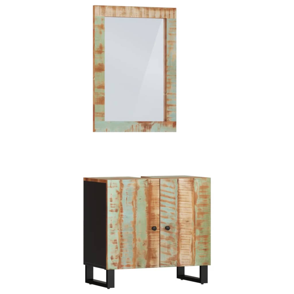 Ensemble De Meubles De Salle De Bain 2 Pcs Bois Massif Récupéré