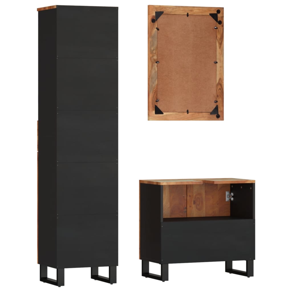 Ensemble De Meubles De Salle De Bain 3 Pcs Bois Massif Récupéré