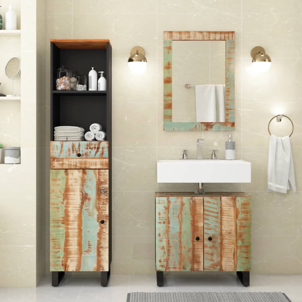 Ensemble De Meubles De Salle De Bain 3 Pcs Bois Massif Récupéré