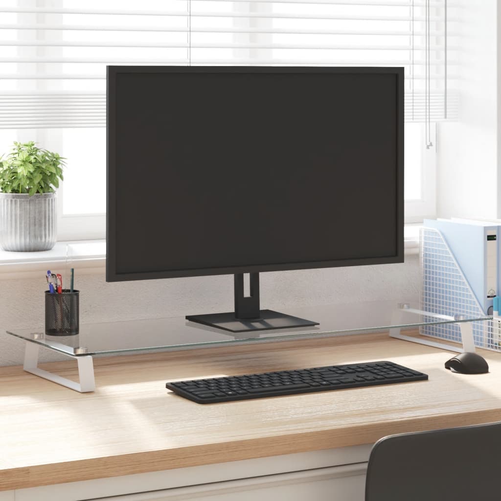 Support De Moniteur Verre Trempé Et Métal