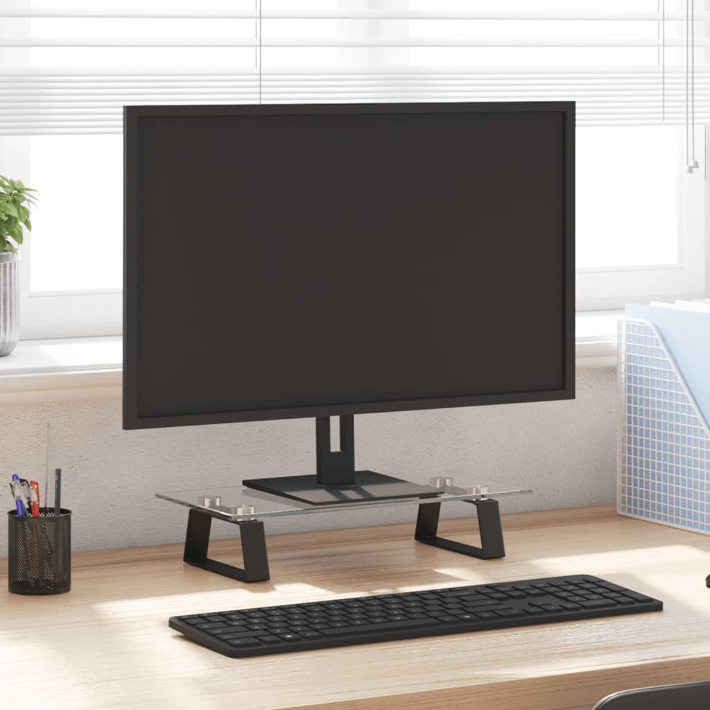 Support De Moniteur Verre Trempé Et Métal