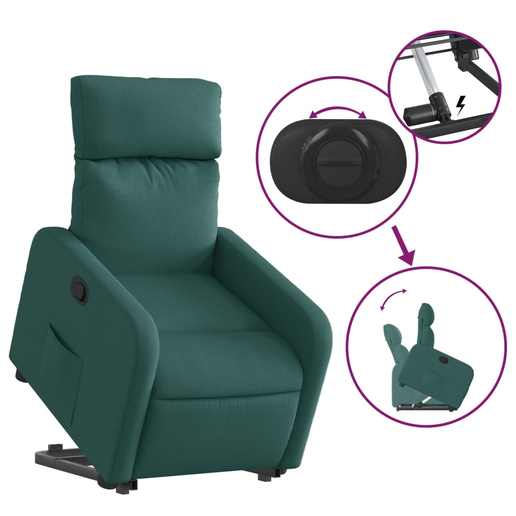 Fauteuil Inclinable Tissu Vert Foncé
