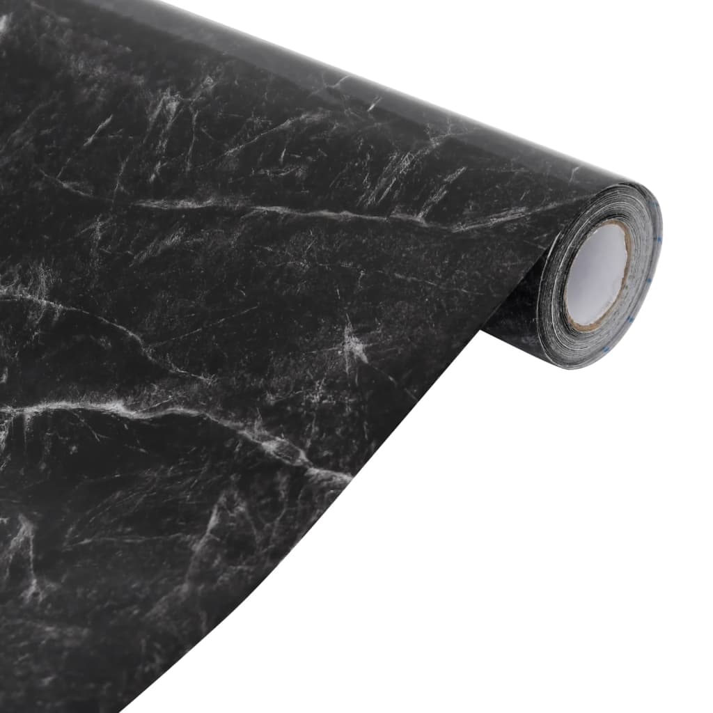 Autocollant Auto-Adhésif Pour Meuble Marbré Pvc Noir
