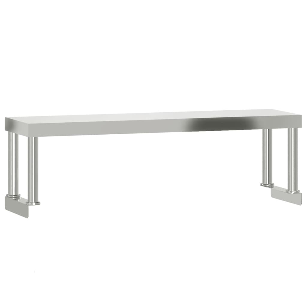 Table De Travail De Cuisine Avec Étagère 110X55X120 Cm Inox