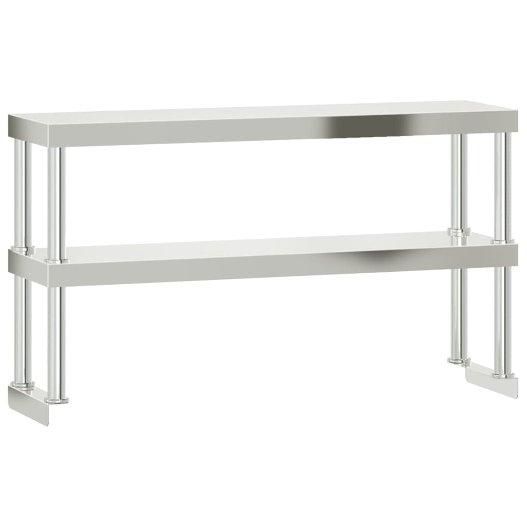 Table De Travail De Cuisine Avec Étagère 110X55X150 Cm Inox
