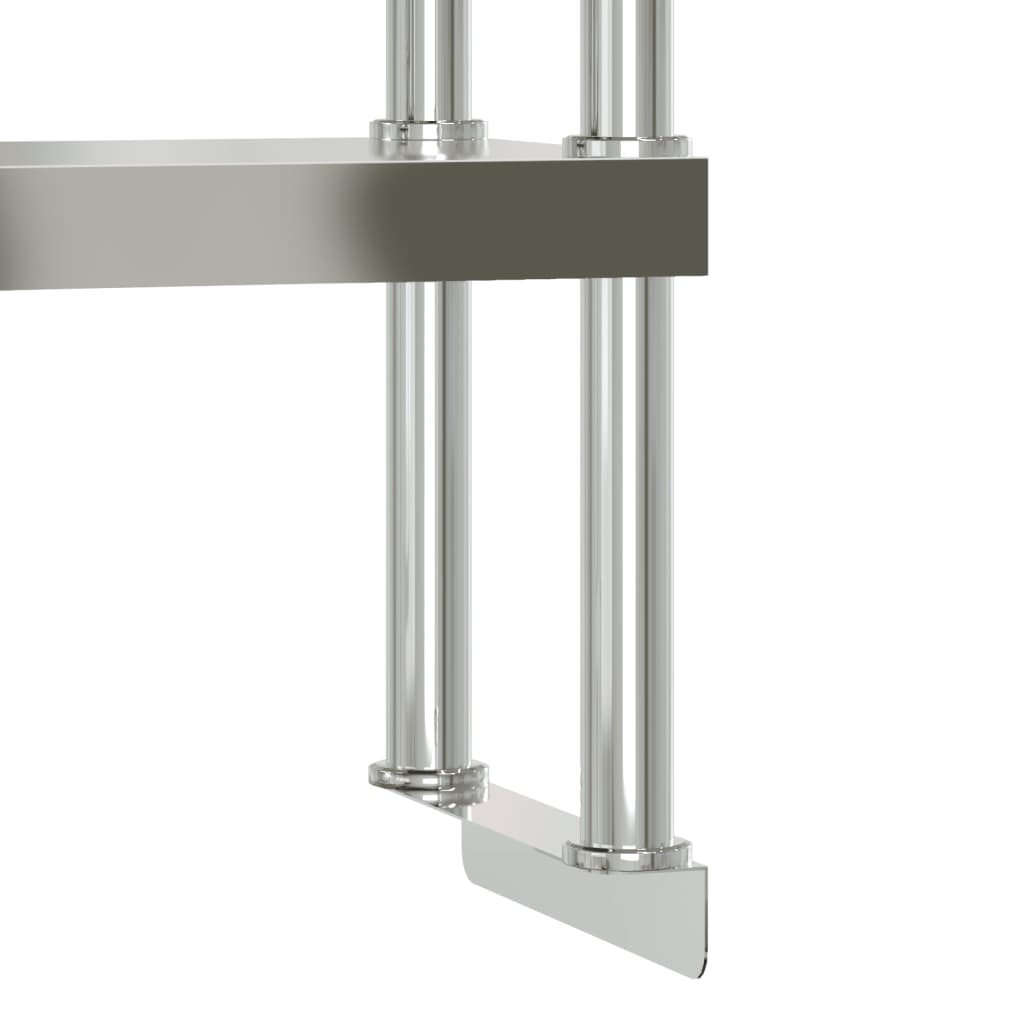 Table De Travail De Cuisine Avec Étagère 110X55X150 Cm Inox