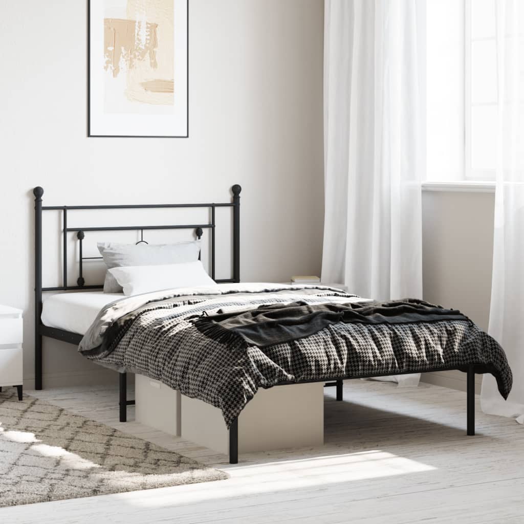 Cadre De Lit Métal Sans Matelas Et Tête De Lit