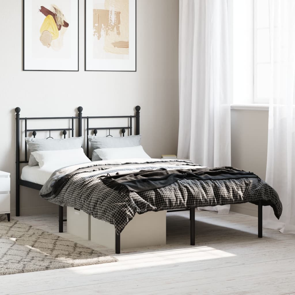Cadre De Lit Métal Sans Matelas Et Tête De Lit