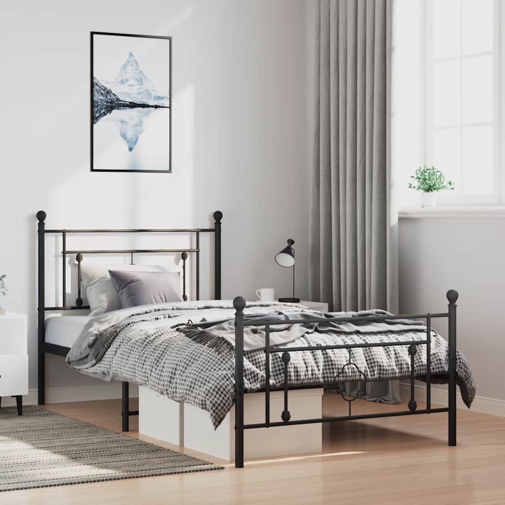 Cadre De Lit Métal Sans Matelas Et Tête De Lit