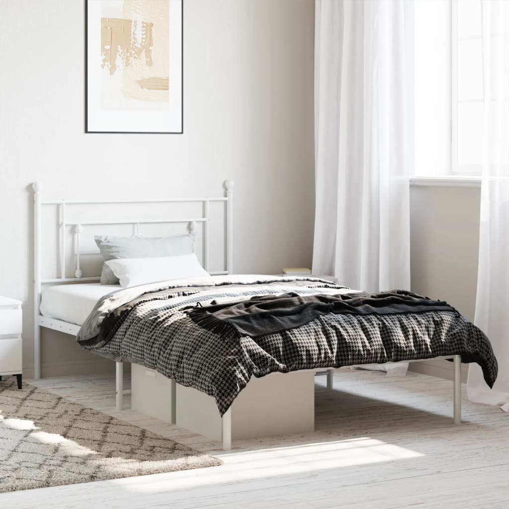 Cadre De Lit Métal Sans Matelas Et Tête De Lit