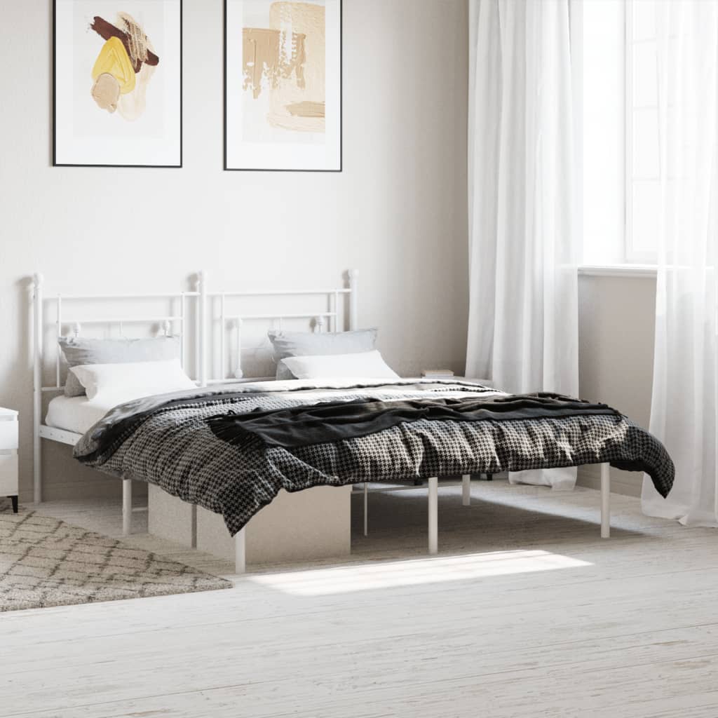 Cadre De Lit Métal Sans Matelas Et Tête De Lit