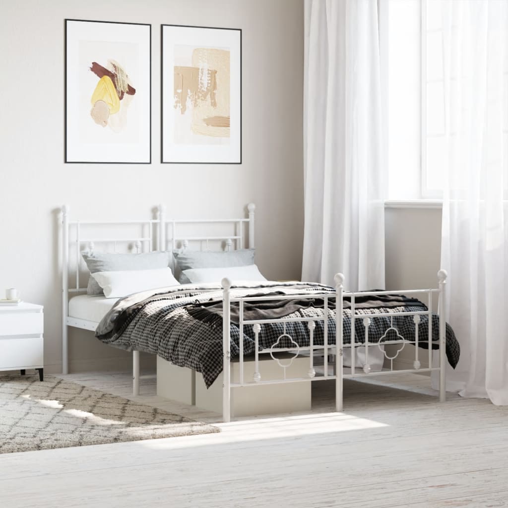 Cadre De Lit Métal Sans Matelas Et Tête De Lit