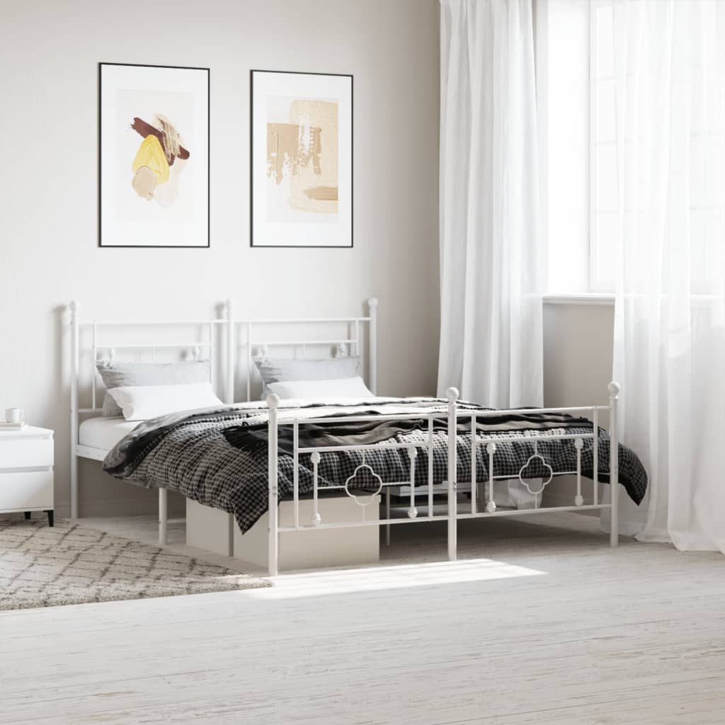 Cadre De Lit Métal Sans Matelas Et Tête De Lit