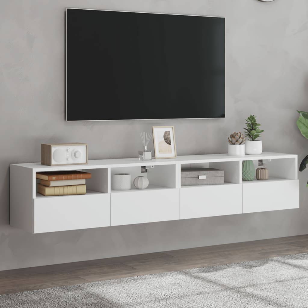 Meuble Tv Mural 2 Pc Bois D'ingénierie