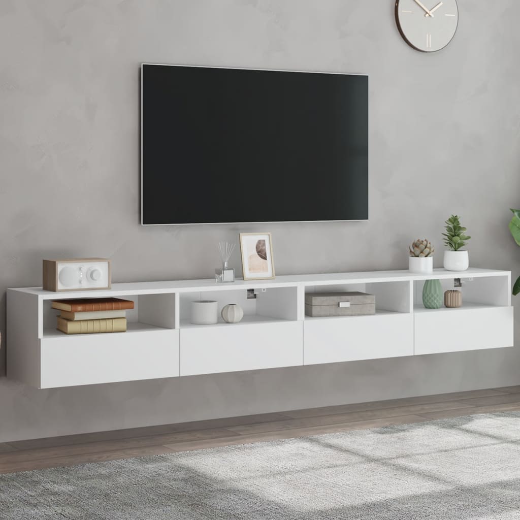 Meuble Tv Mural 2 Pc Bois D'ingénierie
