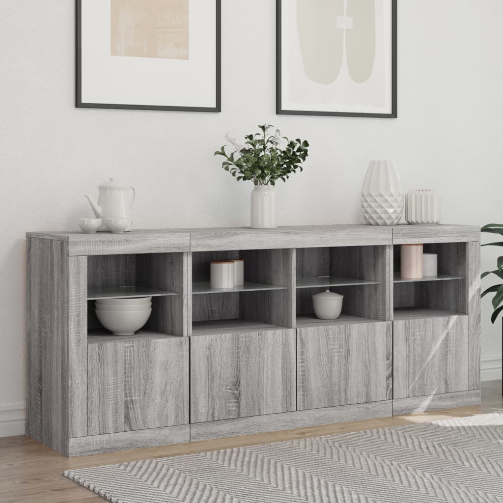 Buffet Avec Lumières Led 163X37X67 Cm
