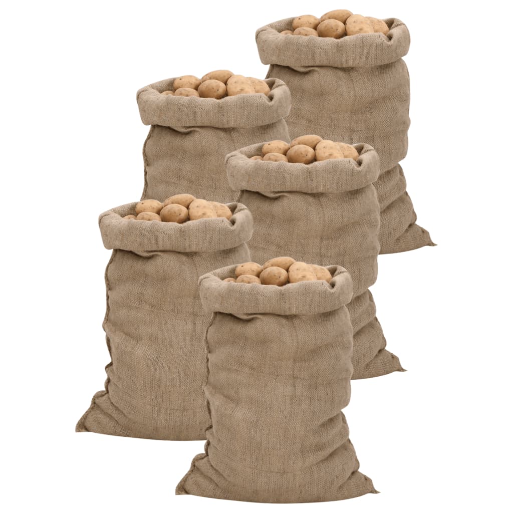 Sacs En Jute 5 Pcs 100 % Jute 340 G/M²