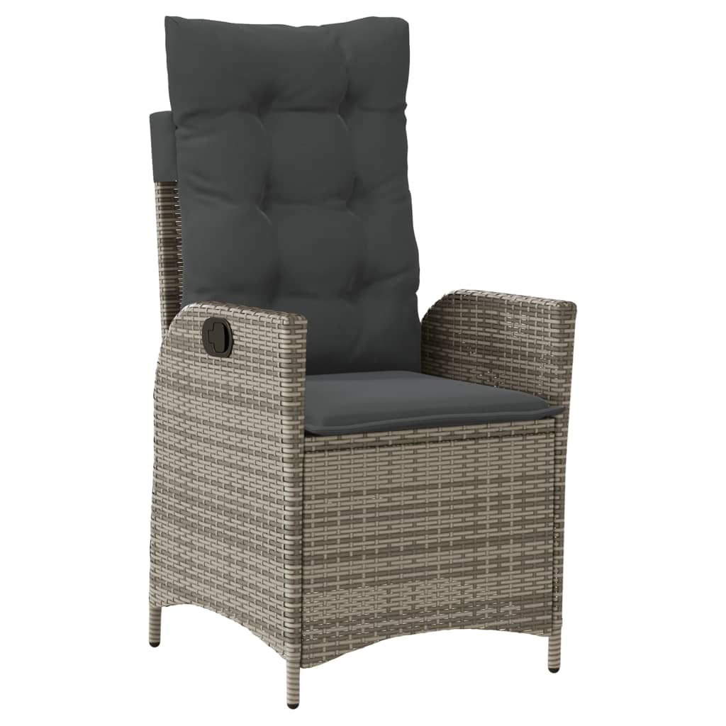 Ensemble À Manger De Jardin 9 Pcs Coussins Gris Résine Tressée