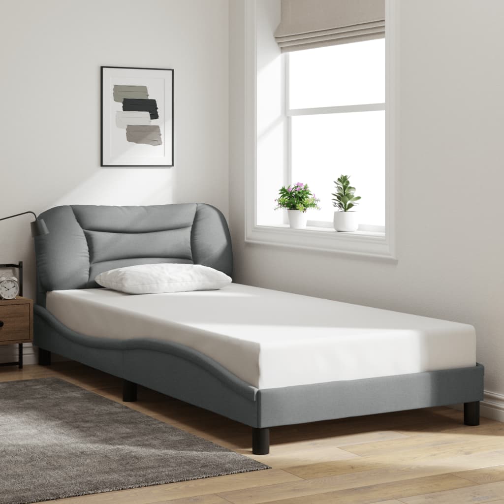 Cadre De Lit Sans Matelas Hvar Tissu