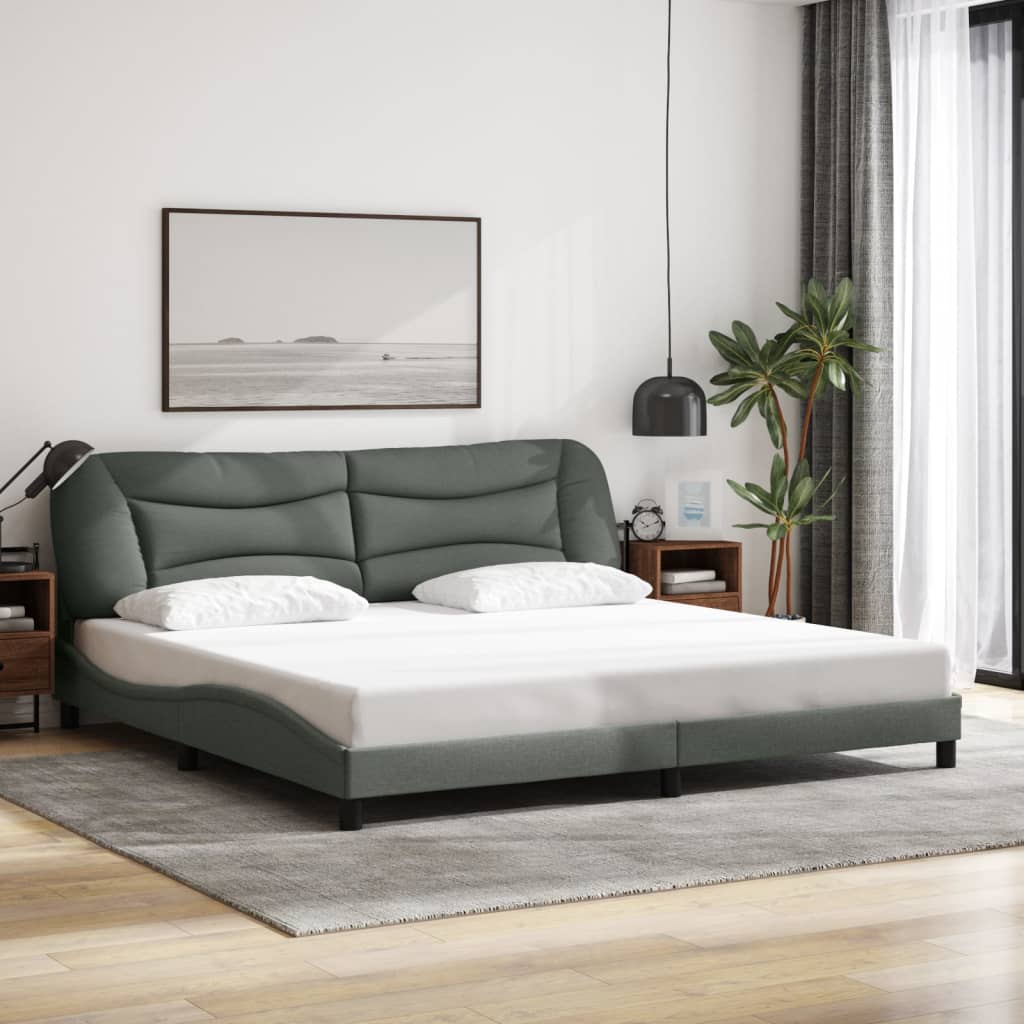 Cadre De Lit Sans Matelas Hvar Tissu
