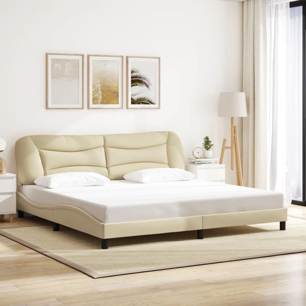 Cadre De Lit Sans Matelas Hvar Tissu