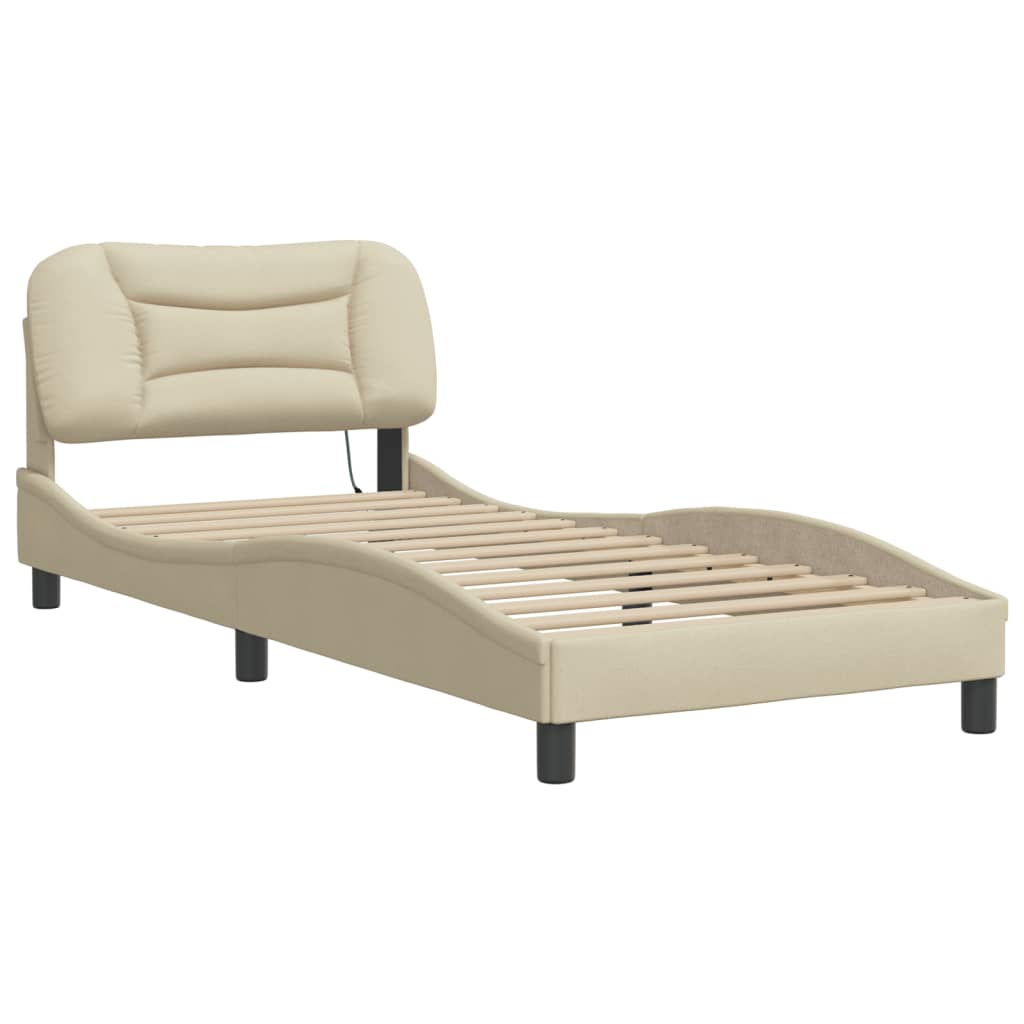 Cadre De Lit Avec Led Sans Matelas Hvar Tissu