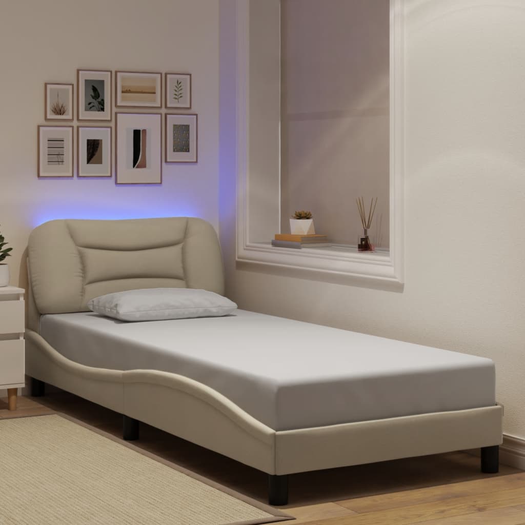 Cadre De Lit Avec Led Sans Matelas Hvar Tissu