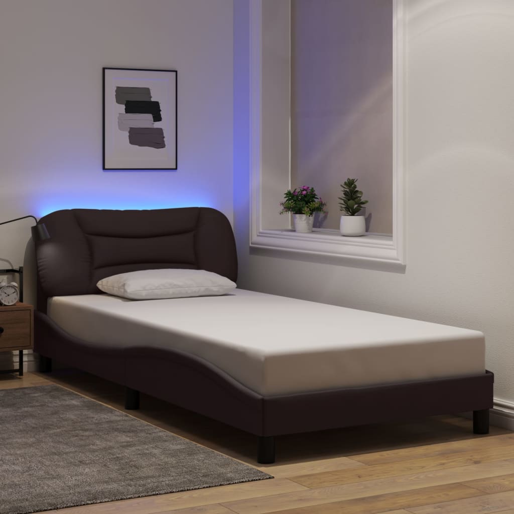 Cadre De Lit Avec Led Sans Matelas Hvar Tissu
