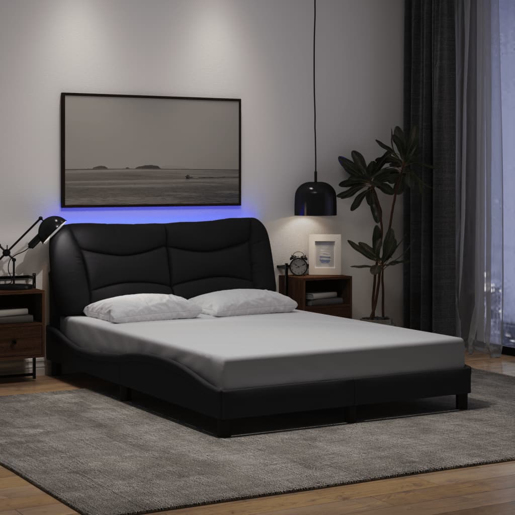 Cadre De Lit Avec Led Sans Matelas Hvar Tissu