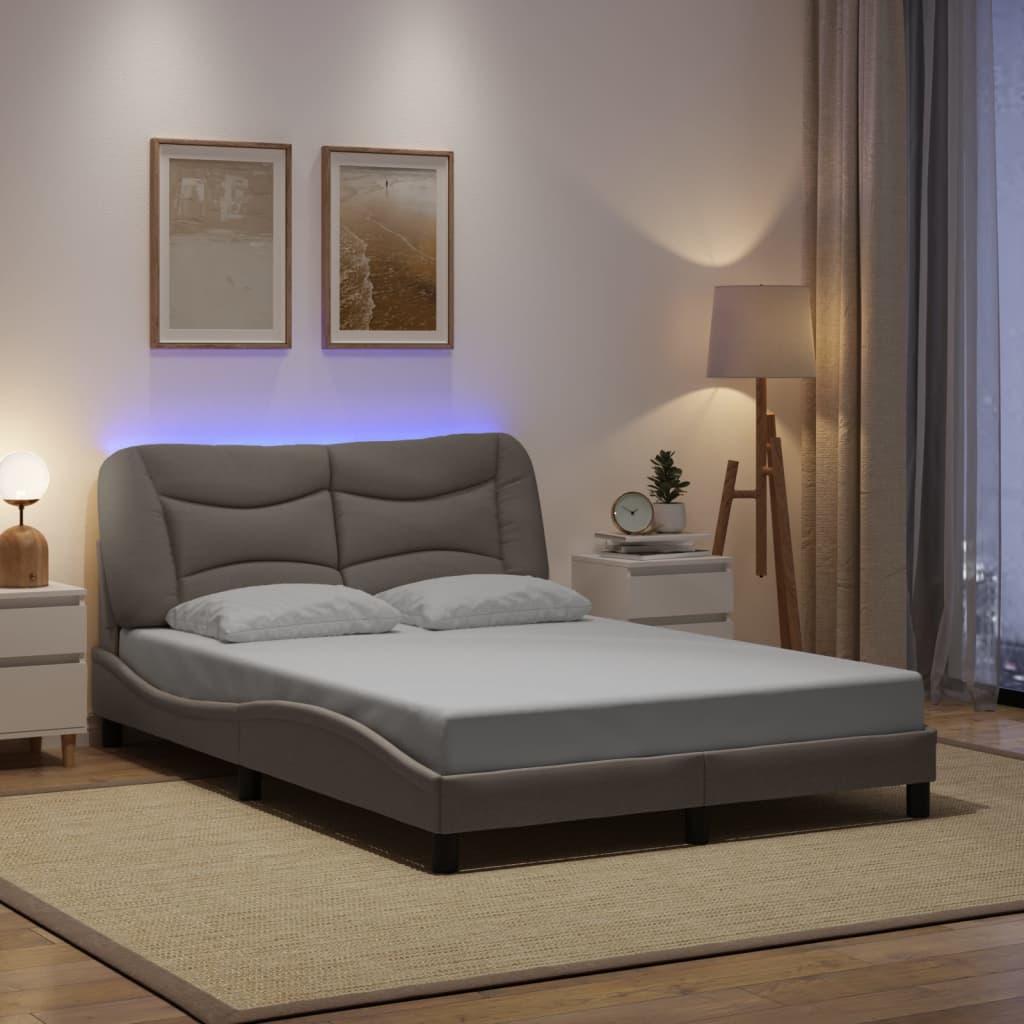 Cadre De Lit Avec Led Sans Matelas Hvar Tissu