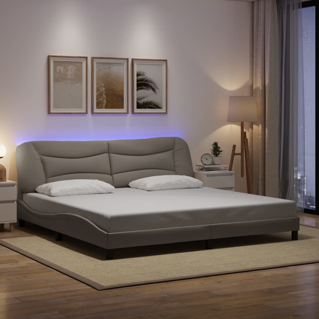 Cadre De Lit Avec Led Sans Matelas Hvar Tissu