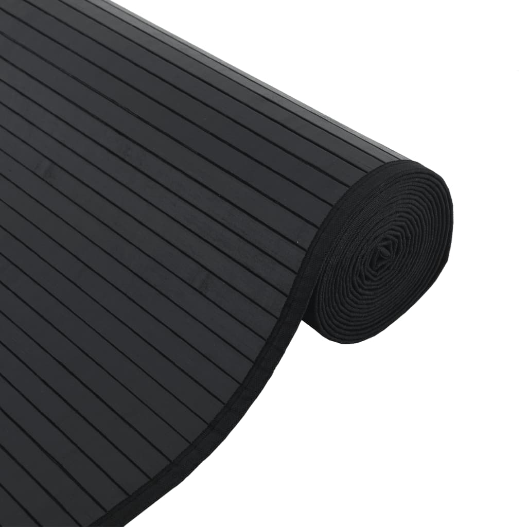 Tapis Rectangulaire Noir 70X100 Cm Bambou