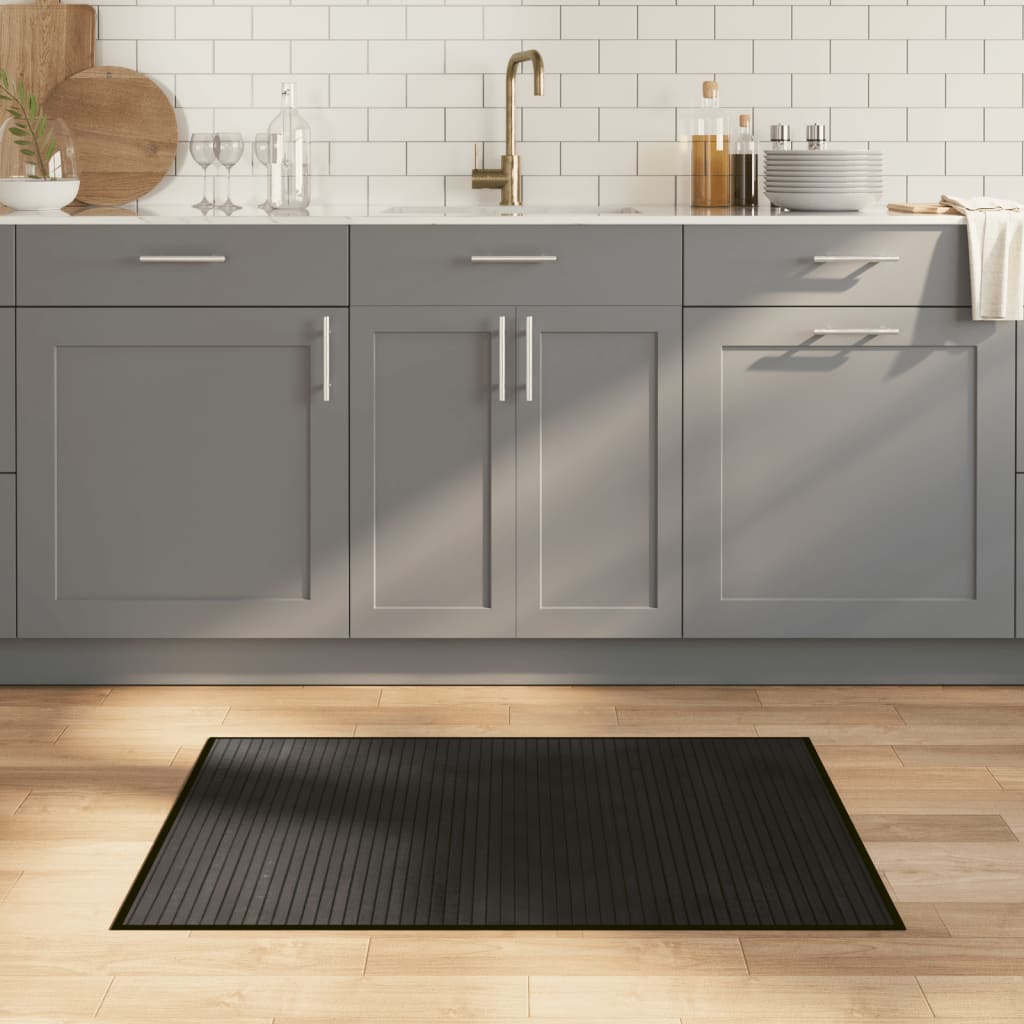 Tapis Rectangulaire Noir 70X100 Cm Bambou