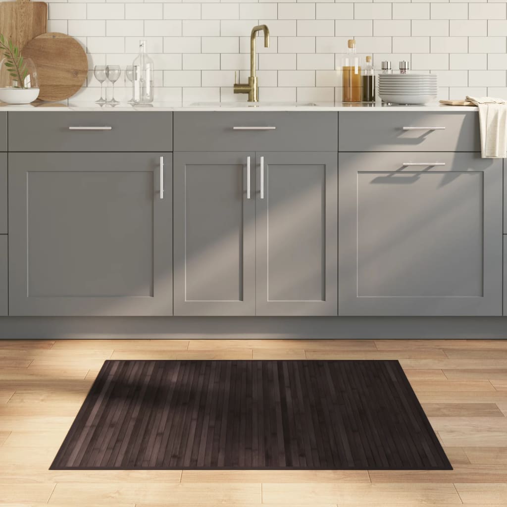 Tapis Rectangulaire Naturel Clair Bambou