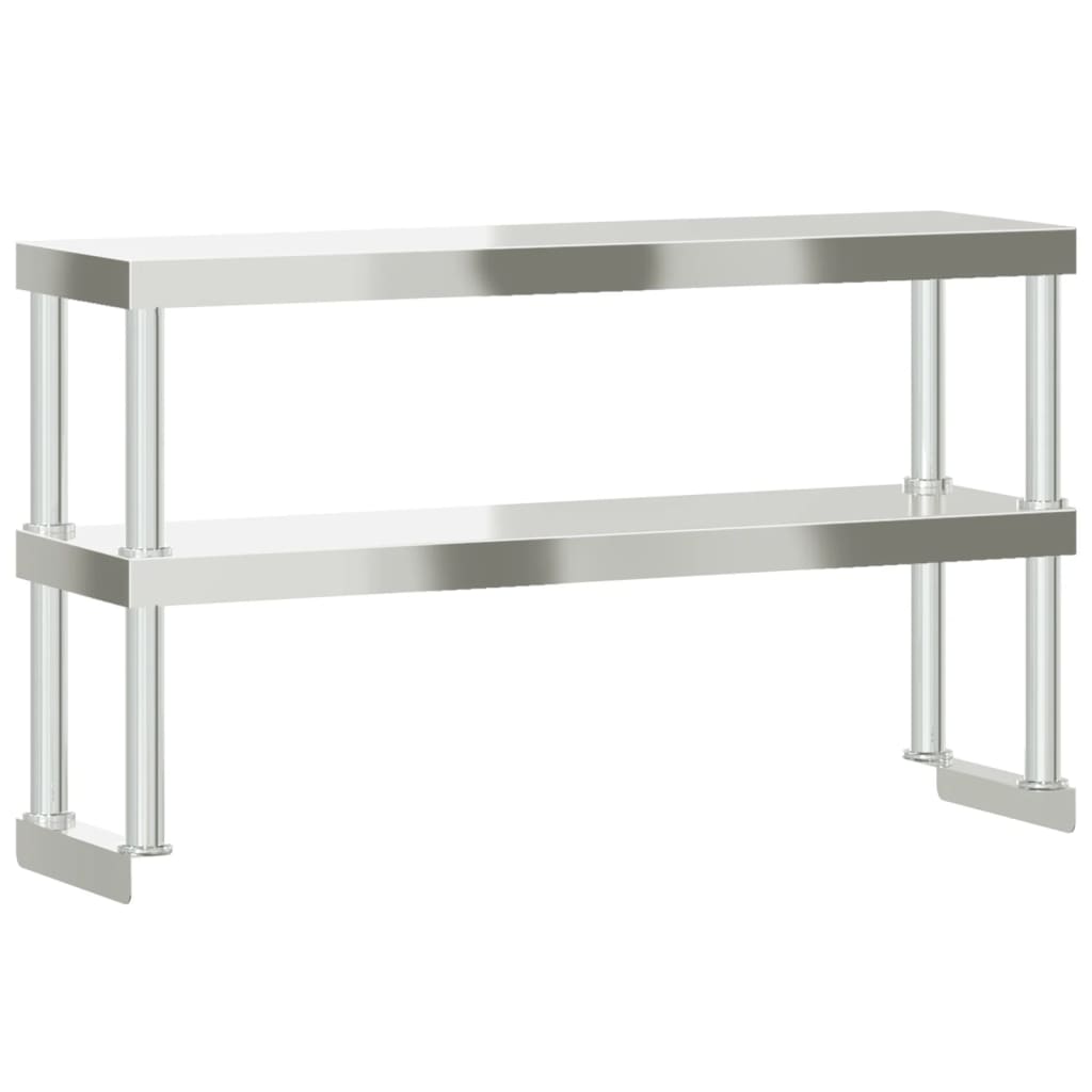 Étagère De Table De Travail À 2 Niveaux Inox
