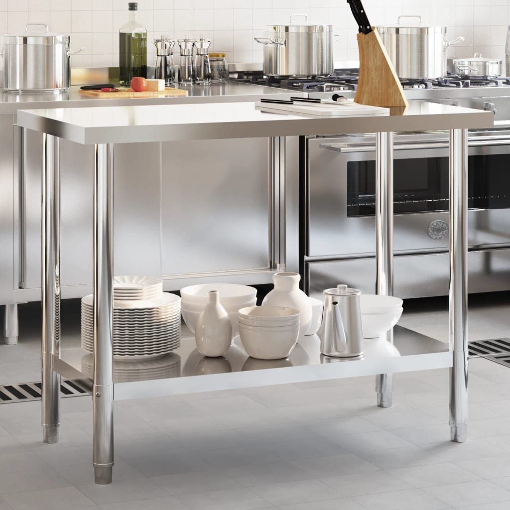 Table De Travail De Cuisine 82,5X30X85 Cm Acier Inoxydable