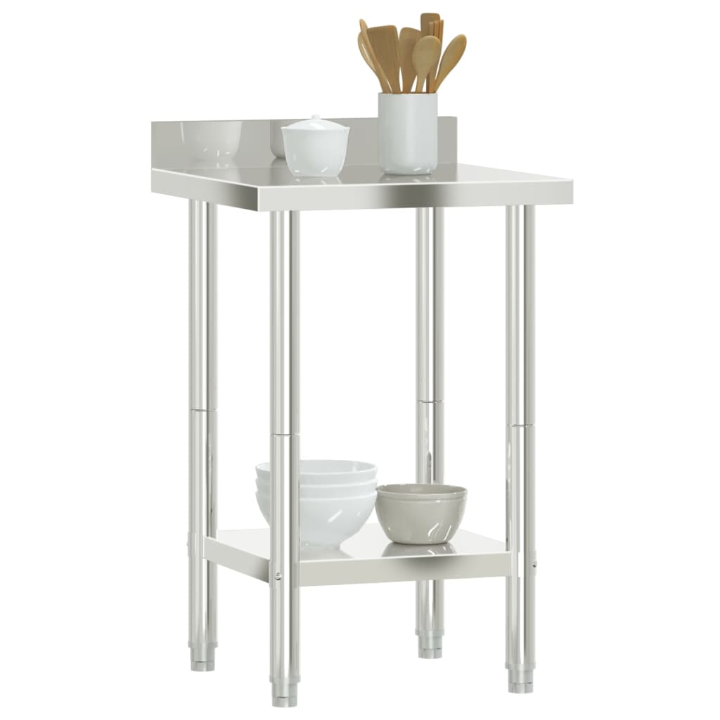 Table De Travail De Cuisine Avec Dosseret Inox