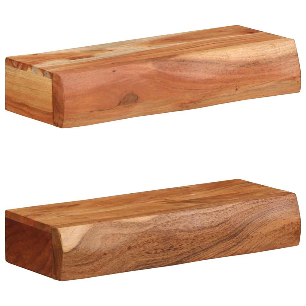 Étagères Murales 2 Pcs Bois Massif D'acacia