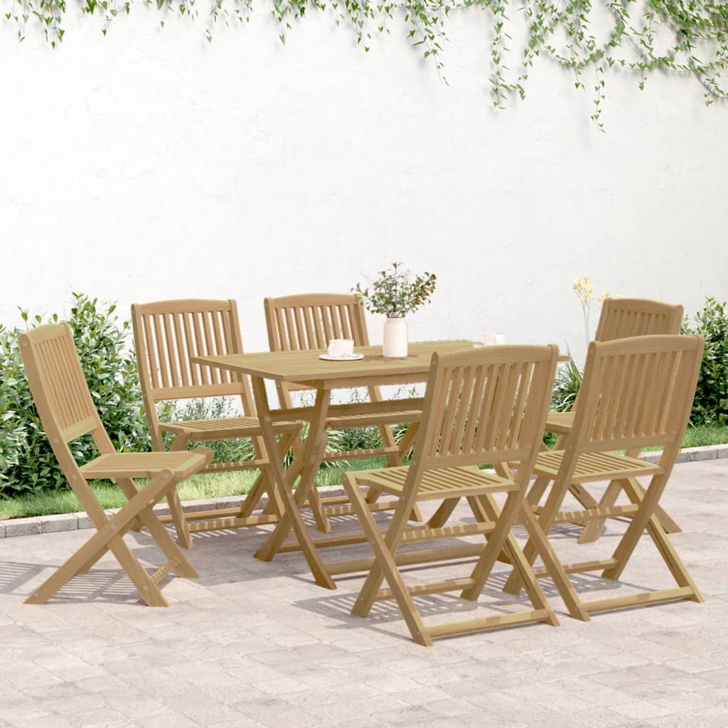 Ensemble À Manger De Jardin 7 Pcs Bois D'acacia Solide